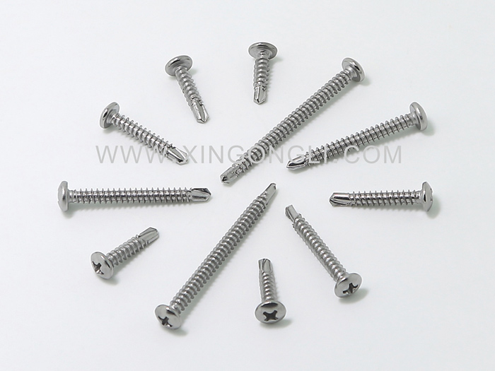 不锈钢圆头十字钻尾螺...