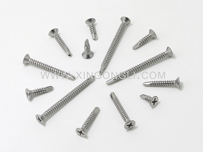 不锈钢平头十字钻尾螺...